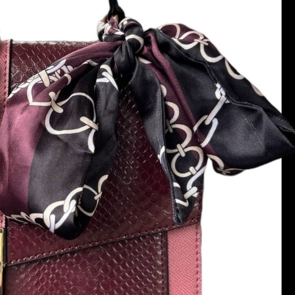 Aldo Burgundy Wine Leather Bag Structured Top Handle / Shoulder Bag / Crossbody - Picture 8 of 16